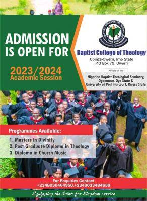 Baptist College of Theology Releases 2023/2024 Admission Form