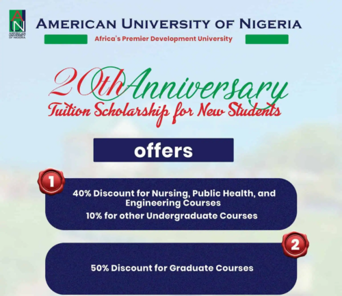 AUN 20th Anniversary Scholarships/Up to 50% Off Tuition