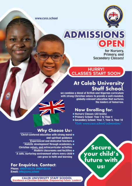 Caleb University starts its Staff School for primary and secondary students