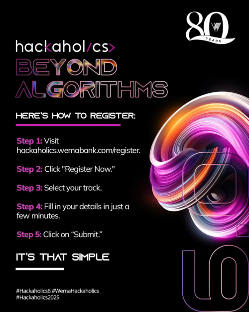 Join 2025 Hackaholics 6.0 by WEMA Bank