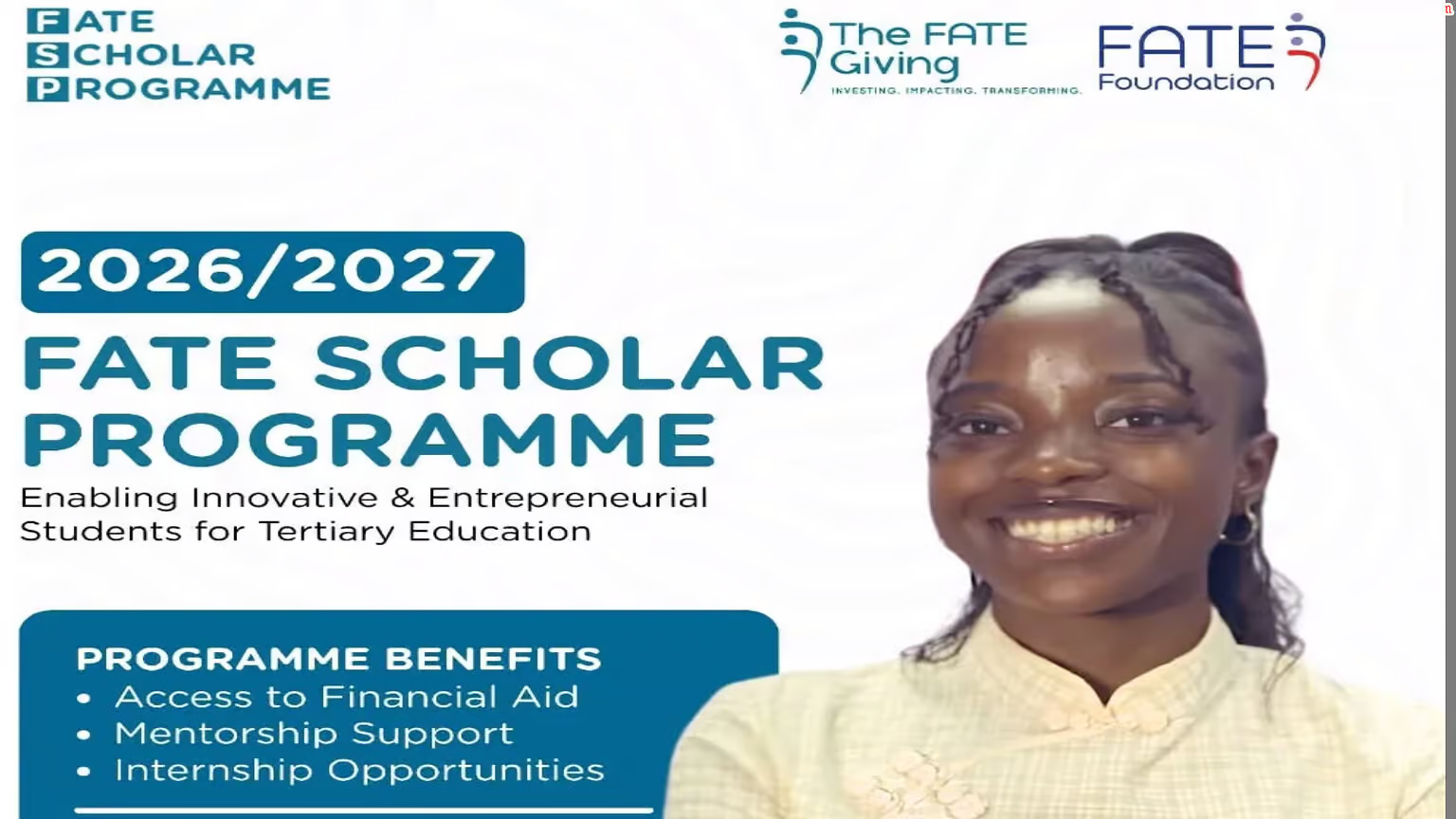 FATE Scholar Programme 2026/2027: Applications Now Open