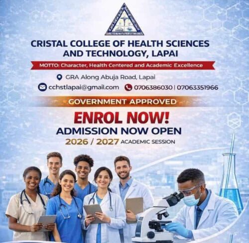 Cristal College of Health Sciences & Technology Admission Form 2025/2026