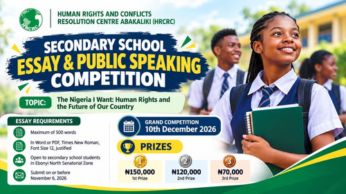 HRCRC Opens 2026 Essay and Public Speaking Competition for Ebonyi Students